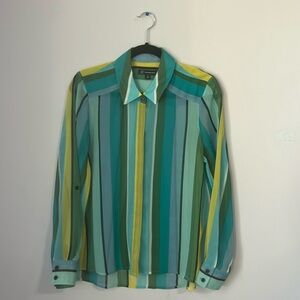 INC Sheer Striped Blouse
